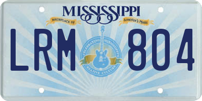MS license plate LRM804