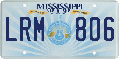 MS license plate LRM806