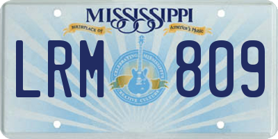 MS license plate LRM809