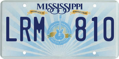 MS license plate LRM810