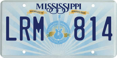 MS license plate LRM814