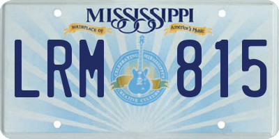 MS license plate LRM815