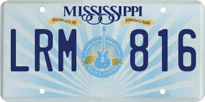 MS license plate LRM816