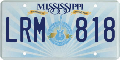 MS license plate LRM818