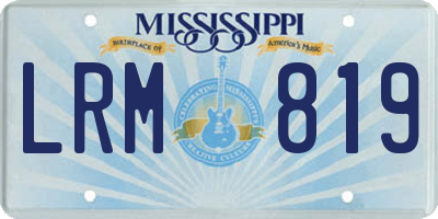 MS license plate LRM819