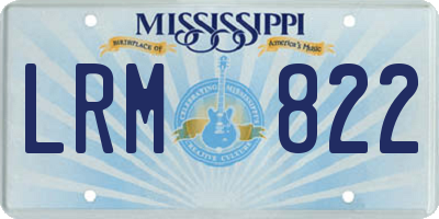 MS license plate LRM822