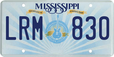 MS license plate LRM830