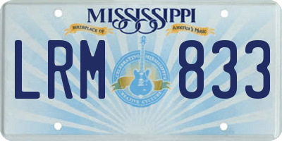 MS license plate LRM833