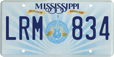 MS license plate LRM834