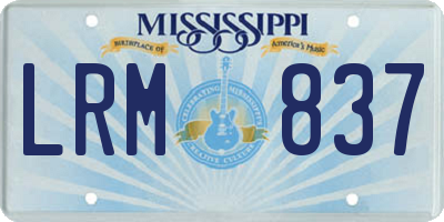 MS license plate LRM837