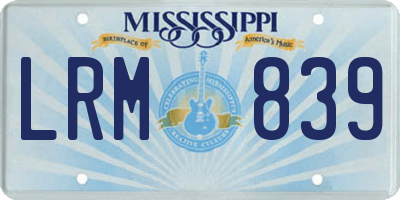 MS license plate LRM839