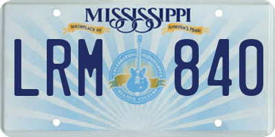 MS license plate LRM840