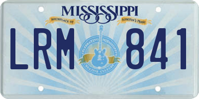 MS license plate LRM841