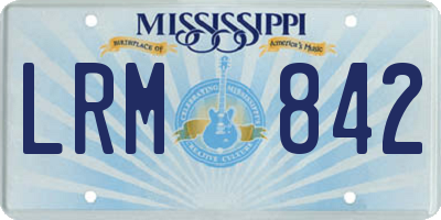 MS license plate LRM842