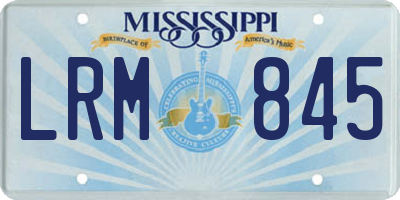 MS license plate LRM845
