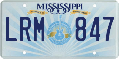 MS license plate LRM847