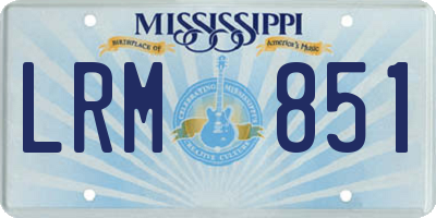 MS license plate LRM851