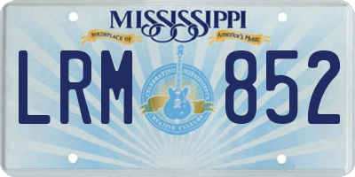 MS license plate LRM852