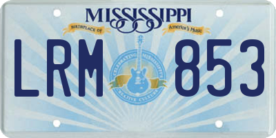 MS license plate LRM853