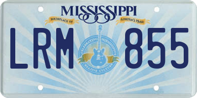 MS license plate LRM855