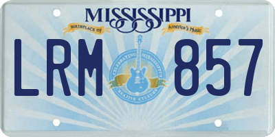 MS license plate LRM857