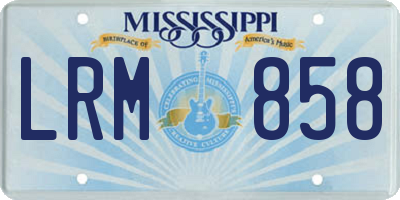 MS license plate LRM858