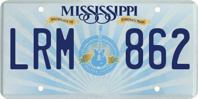 MS license plate LRM862