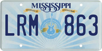 MS license plate LRM863