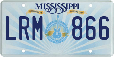 MS license plate LRM866