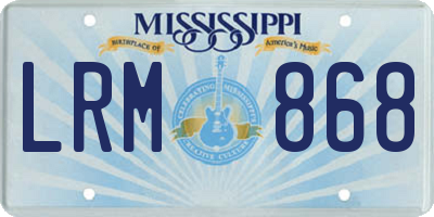 MS license plate LRM868
