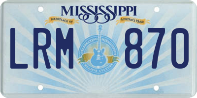 MS license plate LRM870