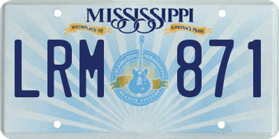 MS license plate LRM871