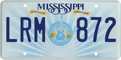 MS license plate LRM872