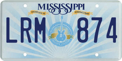 MS license plate LRM874
