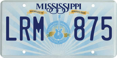 MS license plate LRM875