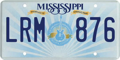 MS license plate LRM876