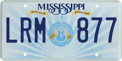 MS license plate LRM877