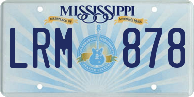 MS license plate LRM878