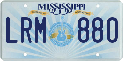 MS license plate LRM880
