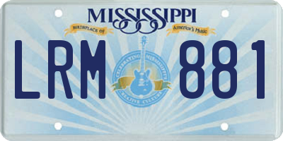 MS license plate LRM881