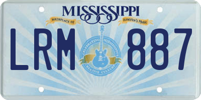 MS license plate LRM887