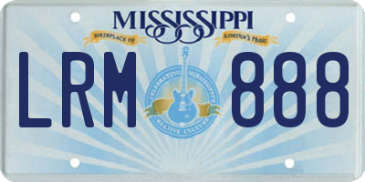 MS license plate LRM888