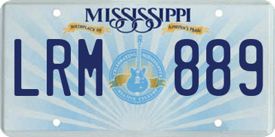 MS license plate LRM889