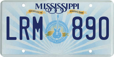 MS license plate LRM890