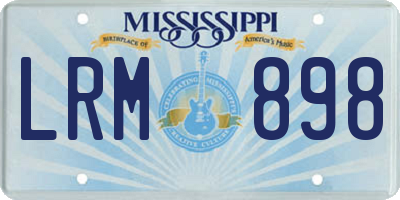 MS license plate LRM898