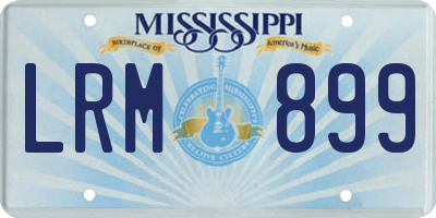 MS license plate LRM899