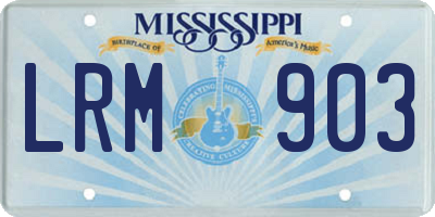 MS license plate LRM903