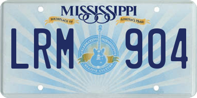 MS license plate LRM904