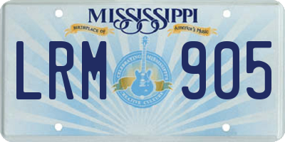 MS license plate LRM905
