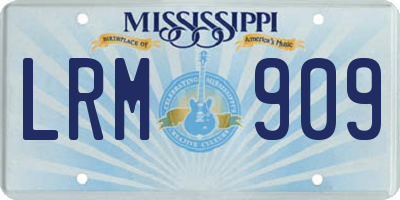 MS license plate LRM909